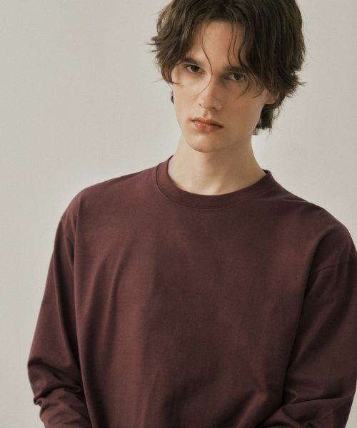 WEDNESDAY OASIS(ウェンズデーオアシス)の「エバーコンパクトプレミアコットンTシャツ_BURGUNDY(W25-TP38)(Tシャツ/カットソー・メンズ・バーガンディー・MEDIUM/LARGE)」の3枚目の写真