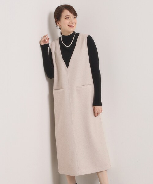 ITS'DEMO(イッツデモ)の「【洗濯機OK】カットメルトンジャンスカ(ワンピース・レディース・ライトグレー/チャコールグレー/ライトベージュ・00)」の3枚目の写真