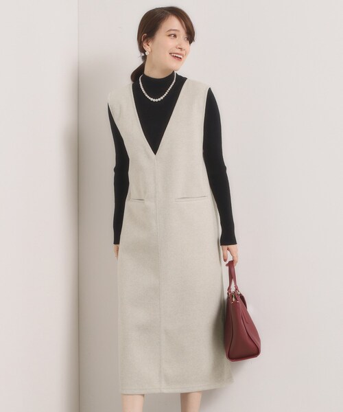 ITS'DEMO(イッツデモ)の「【洗濯機OK】カットメルトンジャンスカ(ワンピース・レディース・ライトグレー/チャコールグレー/ライトベージュ・00)」の1枚目の写真