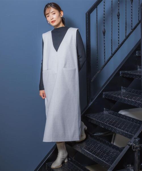 ITS'DEMO(イッツデモ)の「【洗濯機OK】カットメルトンジャンスカ(ワンピース・レディース・ライトグレー/チャコールグレー/ライトベージュ・00)」の4枚目の写真