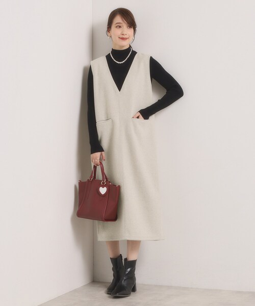 ITS'DEMO(イッツデモ)の「【洗濯機OK】カットメルトンジャンスカ(ワンピース・レディース・ライトグレー/チャコールグレー/ライトベージュ・00)」の7枚目の写真