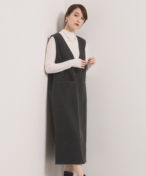 ITS'DEMO(イッツデモ)の「【洗濯機OK】カットメルトンジャンスカ(ワンピース・レディース・ライトグレー/チャコールグレー/ライトベージュ・00)」の11枚目の写真