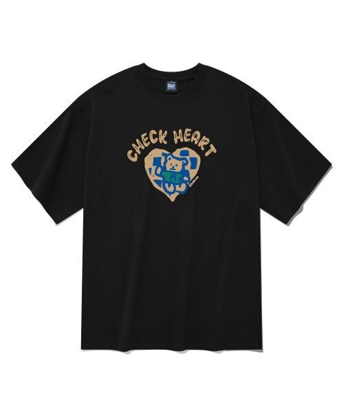 RADINEO(ラディネオ)の「チェックハート半袖Tシャツブラック(Tシャツ/カットソー・メンズ・その他・LARGE/MEDIUM/SMALL/X-LARGE)」の1枚目の写真