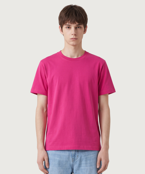 TOPBOY(トップボーイ)の「スタンダードフィット コマサ 30番手 半袖Tシャツ ホットピンク(Tシャツ/カットソー・レディース・ピンク・XX-LARGE/XXX-LARGE/LARGE/MEDIUM/SMALL/X-LARGE)」の1枚目の写真