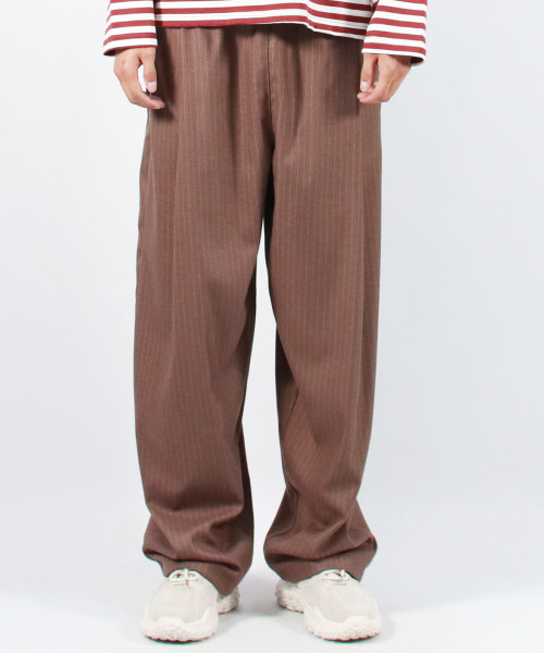 DEMARC（ドゥマーク）の「M STRIPE CHICANO WIDE ONE-TUCK PANTS -Brown（スラックス・メンズ・その他・MEDIUM/LARGE）」の7枚目の写真