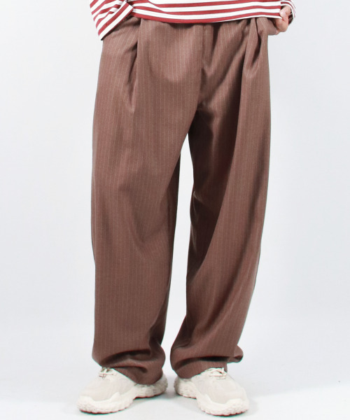 DEMARC（ドゥマーク）の「M STRIPE CHICANO WIDE ONE-TUCK PANTS -Brown（スラックス・メンズ・その他・MEDIUM/LARGE）」の10枚目の写真