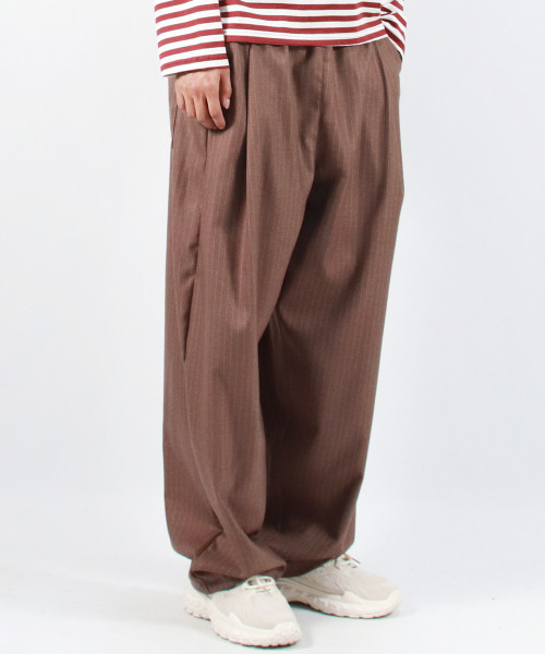 DEMARC（ドゥマーク）の「M STRIPE CHICANO WIDE ONE-TUCK PANTS -Brown（スラックス・メンズ・その他・MEDIUM/LARGE）」の11枚目の写真