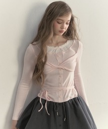 SunsetPark（サンセットパーク）の「フェイクレイヤード クロスデザイントップス SP25a060【SunsetPark】【2025AW】（Tシャツ/カットソー）」