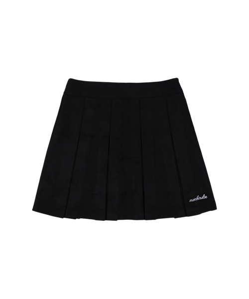 MONBIRDIE GOLF(モンバーディーゴルフ)の「シルキー スエード プリーツスカート BLACK(スカート・レディース・ブラック・SMALL/MEDIUM/LARGE)」の1枚目の写真