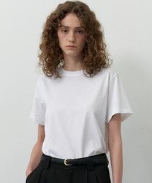 シルキーラウンド半袖Tシャツ_ホワイト