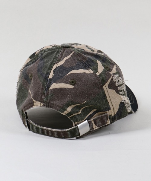SPINNS（スピンズ）の「カモフラージュ柄コットンキャップ/刺繍ロゴ/ユニセックス（キャップ・メンズ・ブラック/グリーン・ONESIZE）」の4枚目の写真