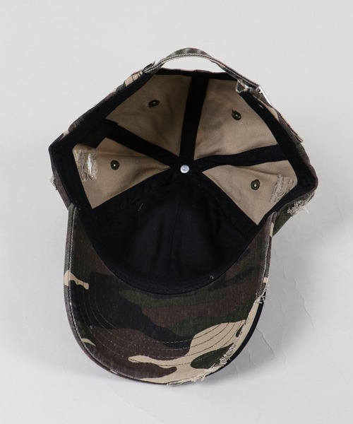 SPINNS（スピンズ）の「カモフラージュ柄コットンキャップ/刺繍ロゴ/ユニセックス（キャップ・メンズ・ブラック/グリーン・ONESIZE）」の5枚目の写真