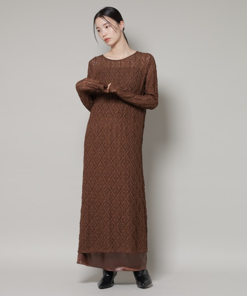 NANO universe（ナノユニバース）の「カットレースマキシワンピース（ワンピース・レディース・ブラウン/ホワイト/ブラック・FREE）」の6枚目の写真