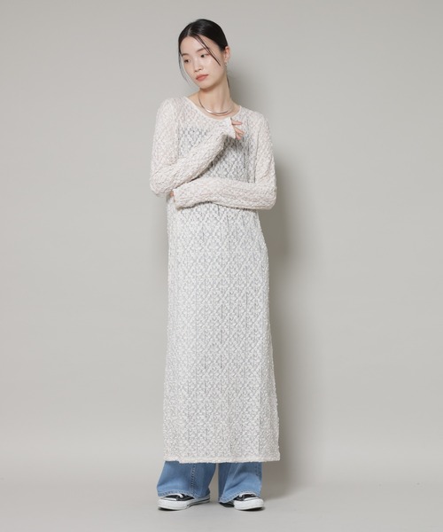 美品 ナノユニバース 2,7万円 ボタニカル刺繍 マキシワンピース D557 セール】カットレースマキシワンピース（ワンピース）｜NANO universe