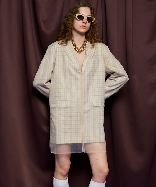 MAISON SPECIAL(メゾンスペシャル)の「Jacket Mini Dress/ジャケットミニワンピ(ワンピース・レディース・ベージュ/グレー・FREE)」の2枚目の写真