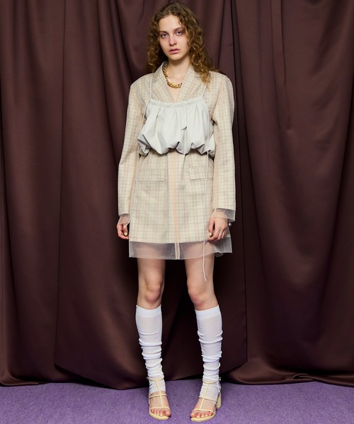 MAISON SPECIAL(メゾンスペシャル)の「Jacket Mini Dress/ジャケットミニワンピ(ワンピース・レディース・ベージュ/グレー・FREE)」の6枚目の写真