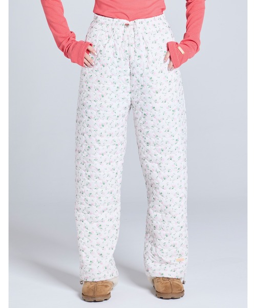 Little sunny bite（リトルサニーバイト）の「【Little Sunny Bite】floral quilting pants（その他パンツ・レディース・ブラック/ピンク/ホワイト・MEDIUM/SMALL）」の2枚目の写真