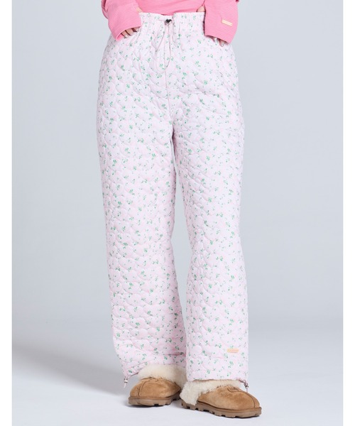 Little sunny bite（リトルサニーバイト）の「【Little Sunny Bite】floral quilting pants（その他パンツ・レディース・ブラック/ピンク/ホワイト・MEDIUM/SMALL）」の3枚目の写真