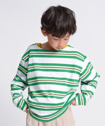 F.O.KIDS | BRUH ボーダーバスクシャツ_ジュニア対応(Tシャツ/カットソー)