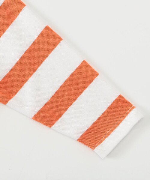 F.O.KIDS（エフオーキッズ）の「BRUH ボーダーバスクシャツ_ジュニア対応（Tシャツ/カットソー・キッズ・グリーン/オレンジ/オフホワイト・100/110/120/130/140/150/160）」の11枚目の写真