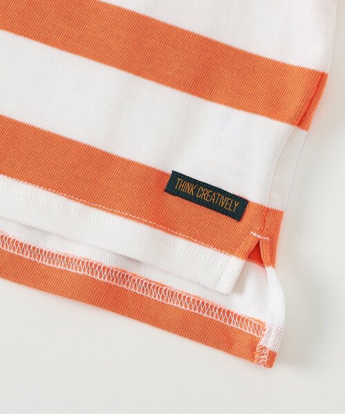 F.O.KIDS（エフオーキッズ）の「BRUH ボーダーバスクシャツ_ジュニア対応（Tシャツ/カットソー・キッズ・グリーン/オレンジ/オフホワイト・100/110/120/130/140/150/160）」の13枚目の写真