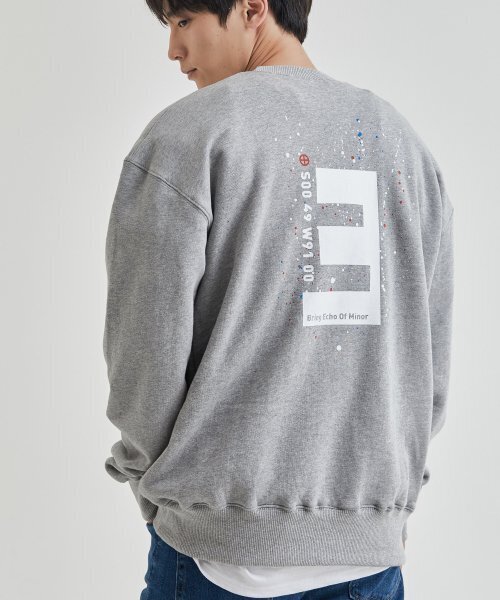 BEOM（ボム）の「EX オーバーサイズ 裏毛 ドリッピング スウェットシャツ/グレー（スウェット・メンズ・その他・LARGE/MEDIUM/SMALL）」の6枚目の写真