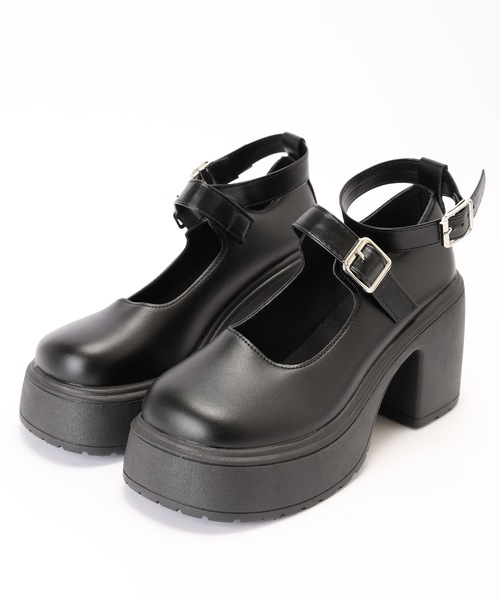 Lace Ladies（レースレディース）の「ダブル アンクル ストラップ 厚底 ヒール パンプス（パンプス・レディース・ブラック・23.5cm/24cm/25cm/23cm/22.5cm/24.5cm）」の6枚目の写真