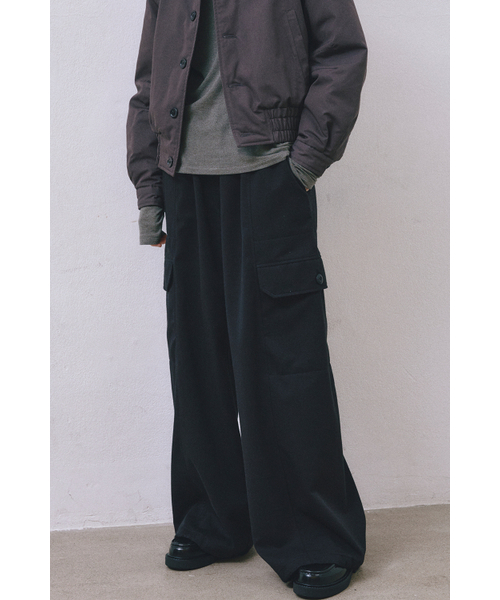 MIDNLOW(ミッドアンドロー)の「Big Pocket Wide Pants (Black)(その他パンツ・レディース・その他・FREE)」の1枚目の写真