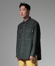 CODE I'M（コードアイエム）の「Two pocket nylon metal overfit shirt green（シャツ/ブラウス）」