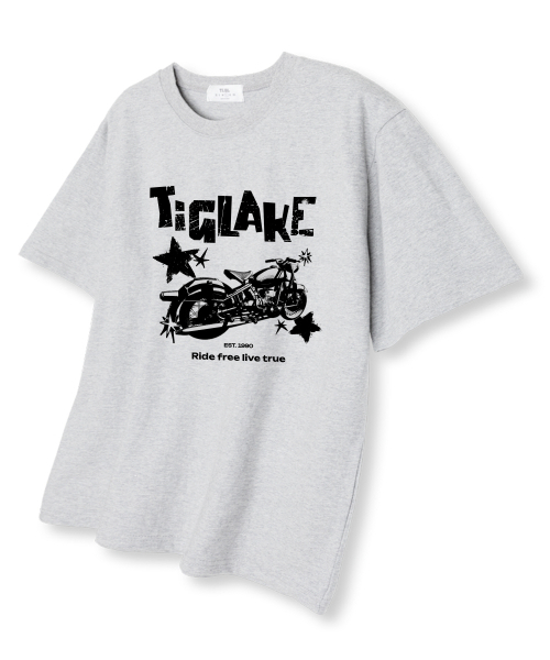 TI.GLAKE(ティーグレイク)の「1990ライドフリー オーバーサイズ 半袖Tシャツ ライトグレー(Tシャツ/カットソー・メンズ・その他・LARGE/X-LARGE/XX-LARGE)」の1枚目の写真