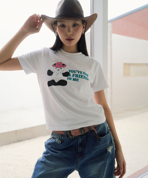 HERETIC(ヘレティック)の「COWBOY PANDA T-SHIRT / white(Tシャツ/カットソー・レディース・その他・FREE)」の1枚目の写真
