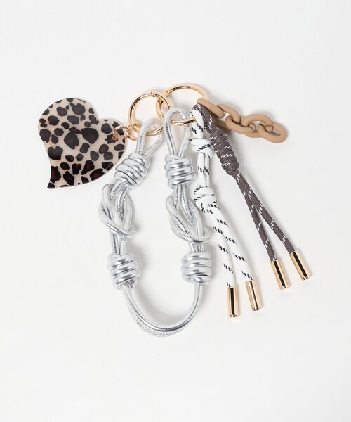 VIOLAd'ORO＞レオパード ハート バッグチャーム（キーホルダー