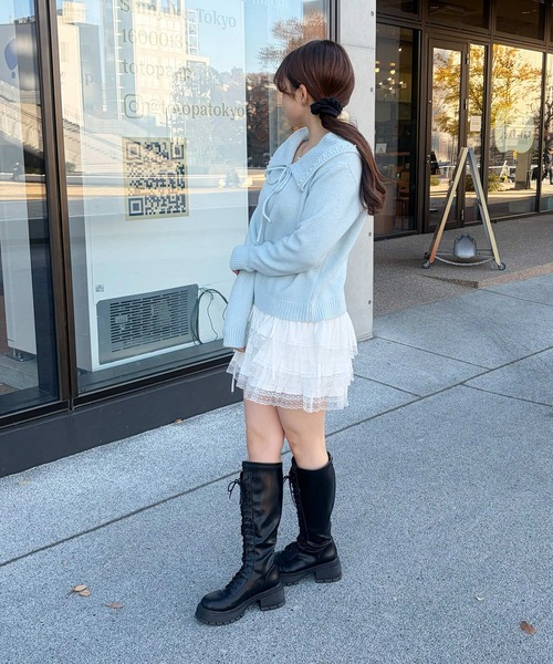 frunco（フランコ）の「【ZOZOTOWN限定】襟付きソフトカラーニット（ニット/セーター・レディース・ホワイト/ブルー・FREE）」の21枚目の写真