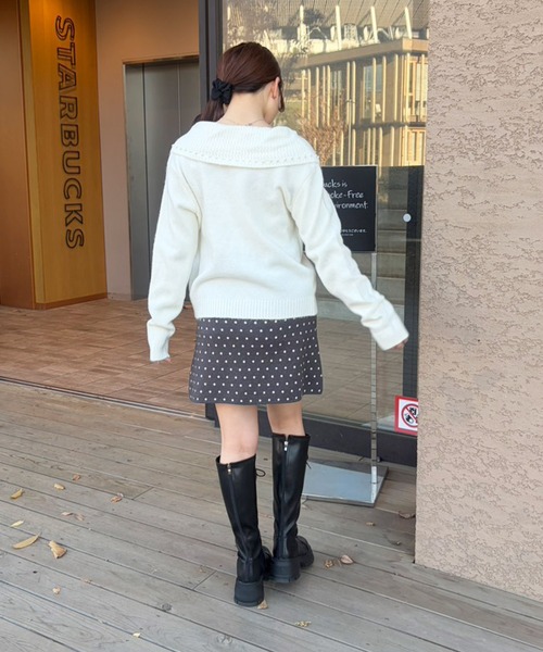 frunco（フランコ）の「【ZOZOTOWN限定】襟付きソフトカラーニット（ニット/セーター・レディース・ホワイト/ブルー・FREE）」の14枚目の写真