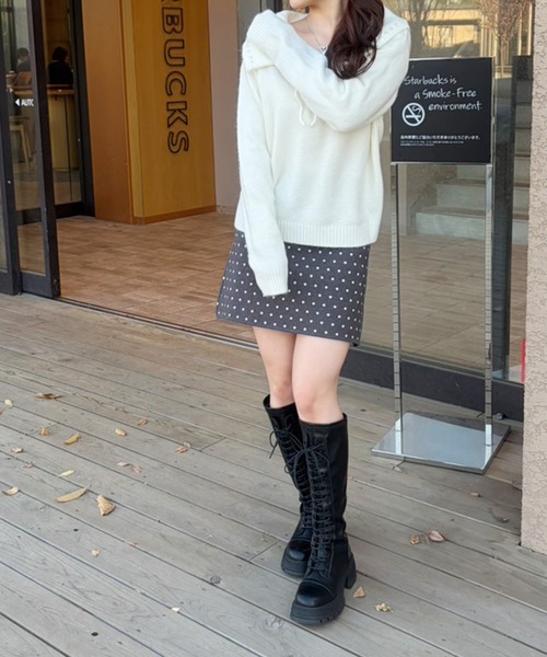 frunco（フランコ）の「【ZOZOTOWN限定】襟付きソフトカラーニット（ニット/セーター・レディース・ホワイト/ブルー・FREE）」の10枚目の写真