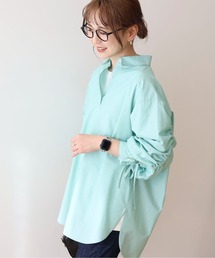 レディースのシャツ/ブラウス（グリーン・カーキ/緑色系・リボン