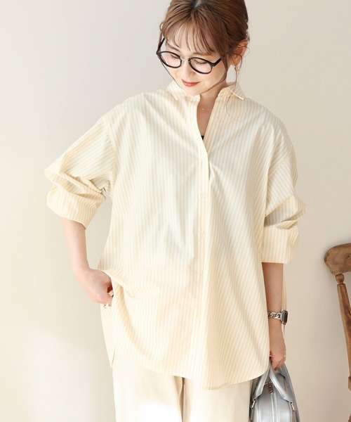 AMERICAN HOLIC（アメリカンホリック）の「【WEB限定】イージーケアバックギャザーリボンシャツ（シャツ/ブラウス・レディース・グリーン系その他3/ピンク系その他/ブルー系その他7/イエロー系その他2・M/L）」の3枚目の写真