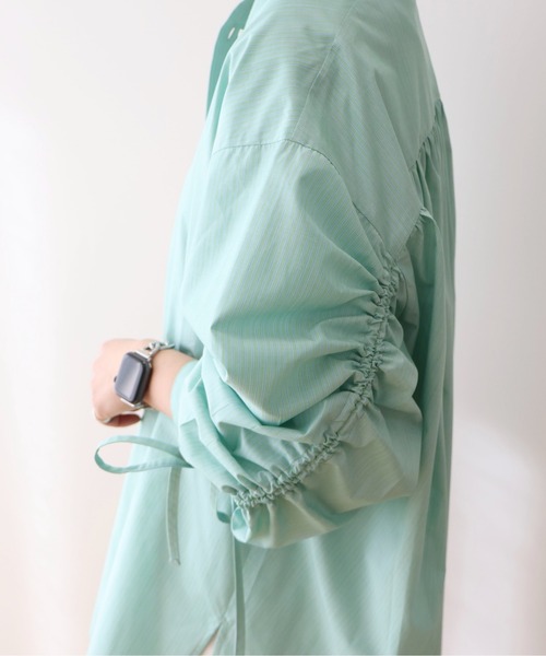 AMERICAN HOLIC（アメリカンホリック）の「【WEB限定】イージーケアバックギャザーリボンシャツ（シャツ/ブラウス・レディース・グリーン系その他3/ピンク系その他/ブルー系その他7/イエロー系その他2・M/L）」の16枚目の写真