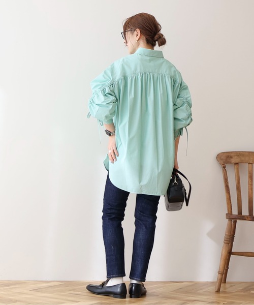 AMERICAN HOLIC（アメリカンホリック）の「【WEB限定】イージーケアバックギャザーリボンシャツ（シャツ/ブラウス・レディース・グリーン系その他3/ピンク系その他/ブルー系その他7/イエロー系その他2・M/L）」の18枚目の写真