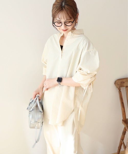 AMERICAN HOLIC（アメリカンホリック）の「【WEB限定】イージーケアバックギャザーリボンシャツ（シャツ/ブラウス・レディース・グリーン系その他3/ピンク系その他/ブルー系その他7/イエロー系その他2・M/L）」の19枚目の写真