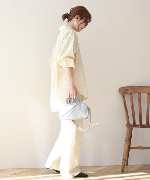 AMERICAN HOLIC（アメリカンホリック）の「【WEB限定】イージーケアバックギャザーリボンシャツ（シャツ/ブラウス・レディース・グリーン系その他3/ピンク系その他/ブルー系その他7/イエロー系その他2・M/L）」の22枚目の写真