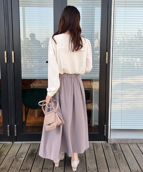 couture brooch（クチュールブローチ）の「【ハレの日・通勤】レースドッキング ブラウス（シャツ/ブラウス・レディース・ピンク/ネイビー/アイボリー・38/36/42/40）」の14枚目の写真