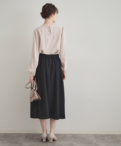 couture brooch（クチュールブローチ）の「【ハレの日・通勤】レースドッキング ブラウス（シャツ/ブラウス・レディース・ピンク/ネイビー/アイボリー・38/36/42/40）」の17枚目の写真