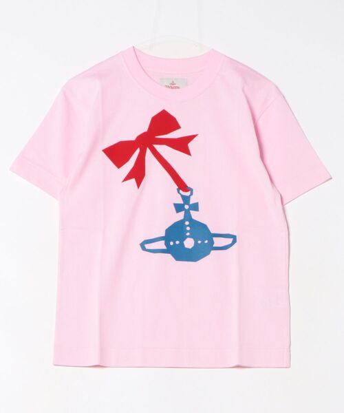 Vivienne Westwood（ヴィヴィアンウエストウッド）の「Ribbon & OrbﾘﾗｯｸｽTｼｬﾂ（Tシャツ/カットソー・レディース・ピンク/ホワイト・40/38/36）」の2枚目の写真