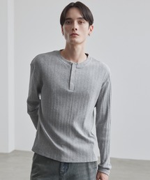 LUENNA(���G�i)�́yLUENNA�zPanel Rib Henley Neck Long Sleeve T-Shirt / �p�l�����u �w�����[�l�b�N ����T(T�V���c/�J�b�g�\�[)