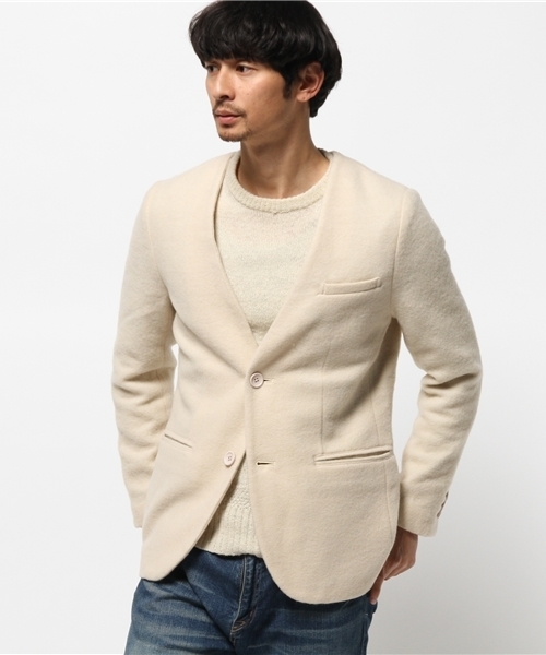 OUTLET（アウトレット）の「【WHO'S WHO gallery】GGスライバーノーカラーJK（その他アウター・メンズ・ネイビー/ブラック/アイボリー・LARGE/MEDIUM）」の2枚目の写真