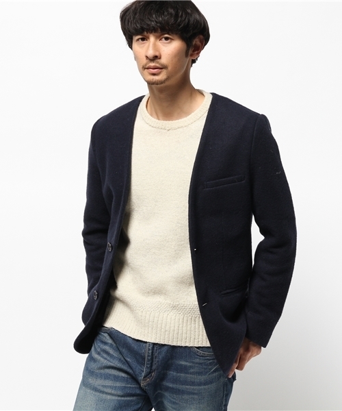 OUTLET（アウトレット）の「【WHO'S WHO gallery】GGスライバーノーカラーJK（その他アウター・メンズ・ネイビー/ブラック/アイボリー・LARGE/MEDIUM）」の12枚目の写真
