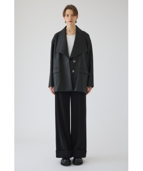 RIM.ARK（リムアーク）の「Classical leather like JK クラシカル レザーライクジャケット（テーラードジャケット・レディース・ブラック・36/38）」の2枚目の写真