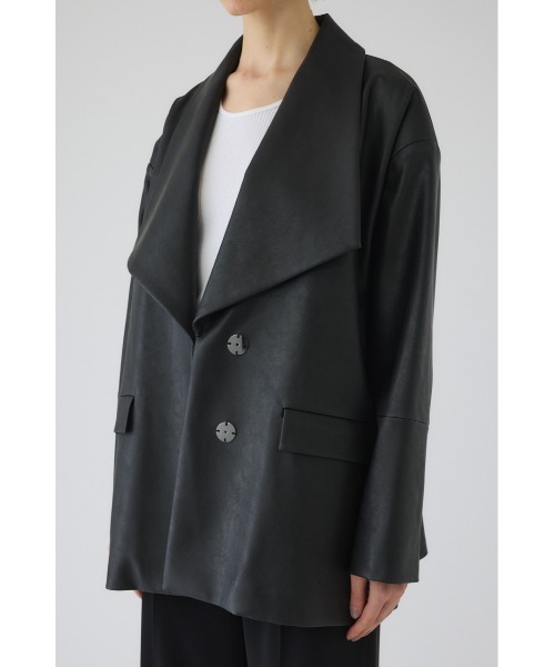 RIM.ARK（リムアーク）の「Classical leather like JK クラシカル レザーライクジャケット（テーラードジャケット・レディース・ブラック・36/38）」の3枚目の写真