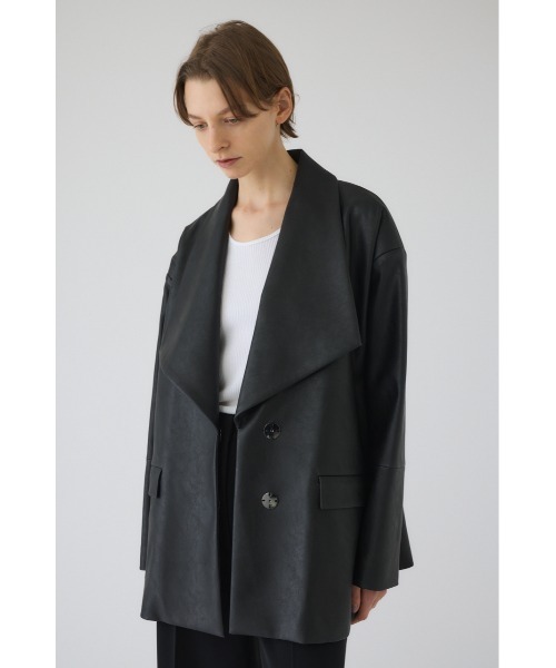 RIM.ARK（リムアーク）の「Classical leather like JK クラシカル レザーライクジャケット（テーラードジャケット・レディース・ブラック・36/38）」の4枚目の写真